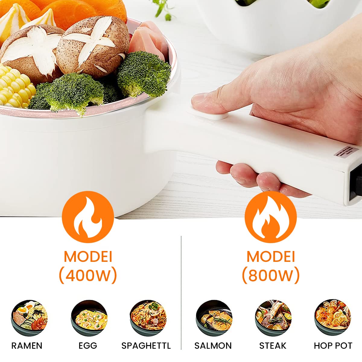 Supvox Electric Pot 1.5L Electric Cooking Pot with Lid & Steamer Multifunctional Electric Pot with Adjustable Power, Non-Stick Cooking Pot with Anti-Dry Burning, Electric Cooking Pot Supvox Electric Pot 1.5L Electric Cooking Pot with Lid & Steamer Multifunctional Electric Pot with Adjustable Power, Non-Stick Cooking Pot with Anti-Dry Burning, Electric Cooking Pot